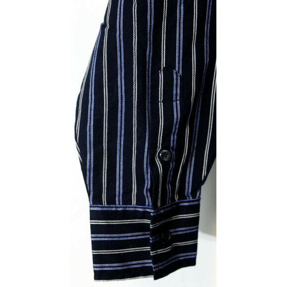 Nautica Button Down Blue Striped Shirt Collared Teen Big Boys 20 Reg Long Sleeve - Picture 4 of 11